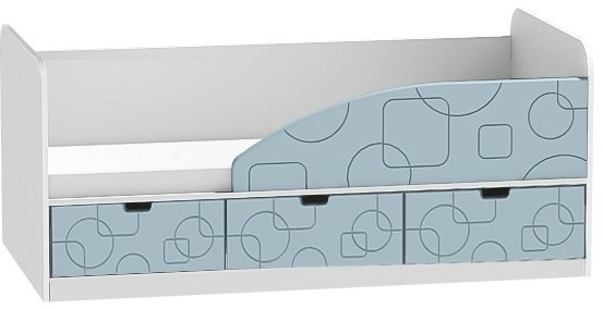 Кровать Бриз-4 80х160 Квадрат (Ясень шимо светлый/Шоколад/Квадрат)