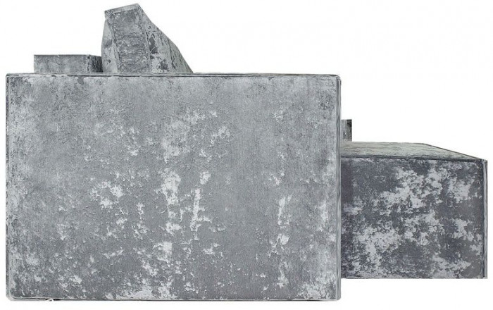 Диван-еврокнижка Лофт Люкс Плюш П-образный с 2 отоманками, 145х260, серый