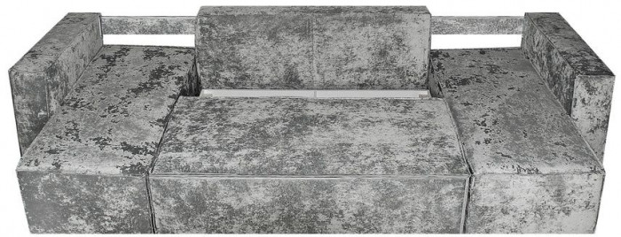 Диван-еврокнижка Лофт Люкс Плюш П-образный с 2 отоманками, 145х260, серый