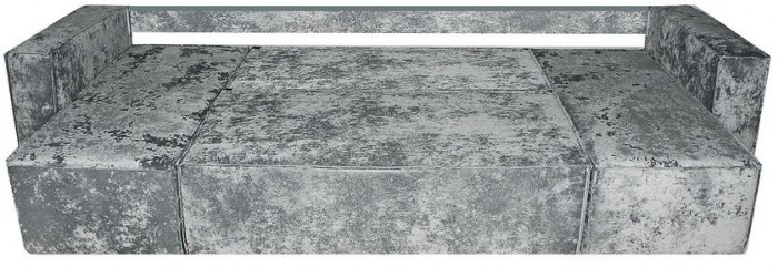 Диван-еврокнижка Лофт Люкс Плюш П-образный с 2 отоманками, 145х260, серый