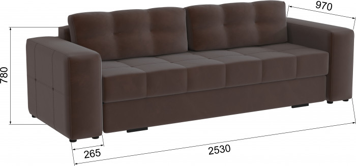 Диван раскладной Верден, коричневый