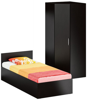 Кровать 0900 + угловой шкаф Стандарт, венге