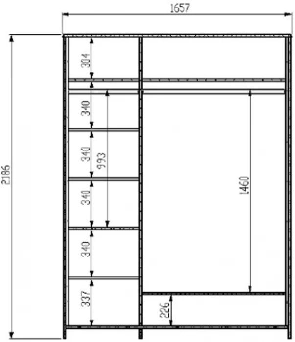 Шкаф для одежды трехдверный "Тиволи" - Латте (лак)