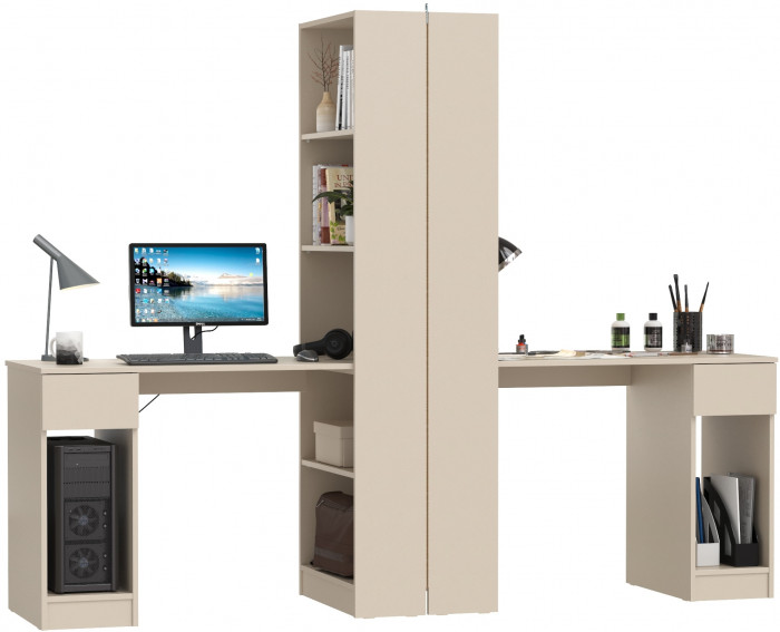 Лайт Шкаф комбинированный 10.01 + 10.01, цвет сатин, ШхГхВ 230,6х58,2х179 см., универсальная сборка(обязательно крепление к стене)