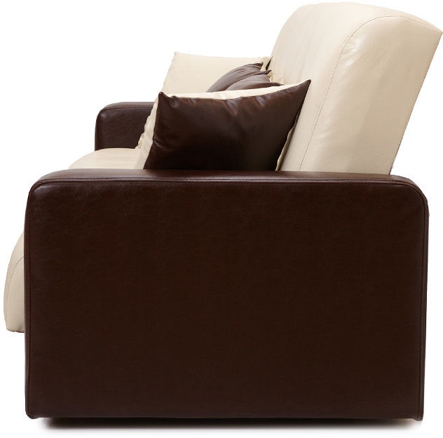 Диван-книжка Аккорд 120х190, экокожа коричнево-бежевый