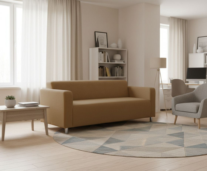 Диван прямой Томи, 180х78х75 см, велюр бежевый