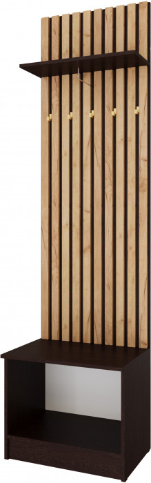 Модульная прихожая Кано, набор 4, Венге/Крафт золотой