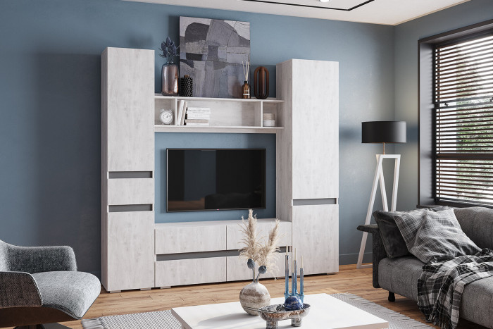 Полка навесная АН-01 Мрия, Бетон пайн светлый