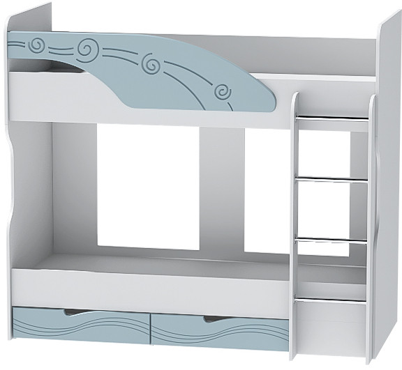 Детская комната Бриз МДФ, набор 6, Белый/Антарктида (Волна)