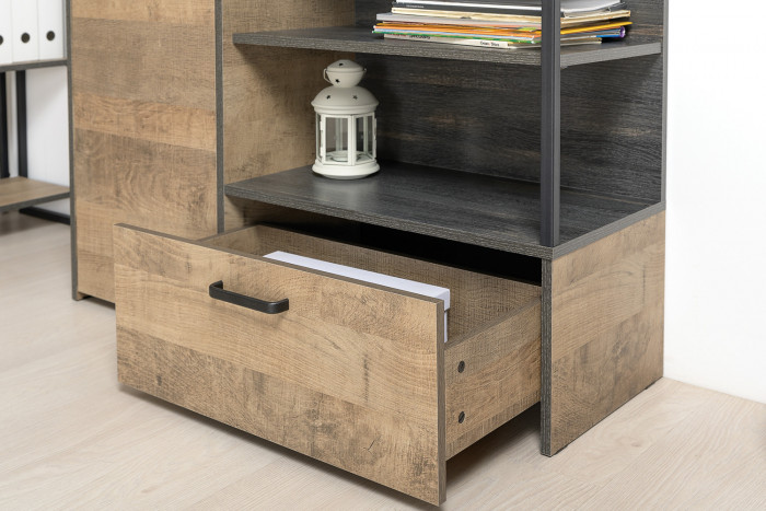 Трувор Гостиная 044, цвет дуб гранж песочный/интра, ШхГхВ 348,8х45,4х146 см., универсальная сборка