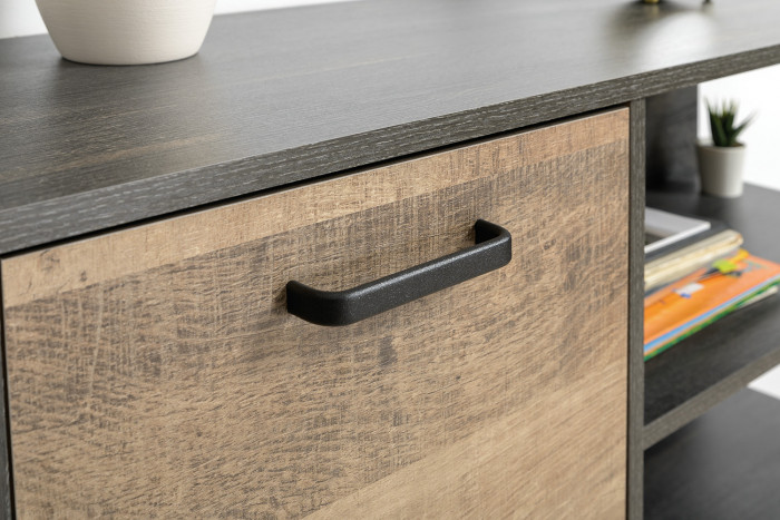 Трувор 13.307.01 Комод + 13.306 Комод с витриной, дуб гранж песочный/интра