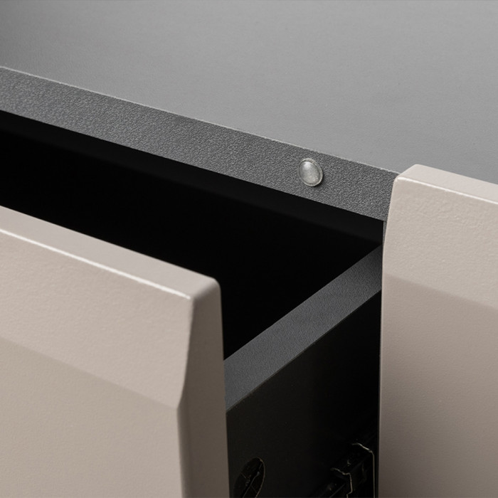 Сидней Комплектация № 044, цвет корпус: антрацит/фасады: МДФ веллюто капучино, ШхГхВ 260х41,3х200 см., ниша для ТВ 130х41х100 см., универс. сборка