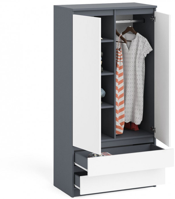 Мори Шкаф МШ900.1, графит/белый