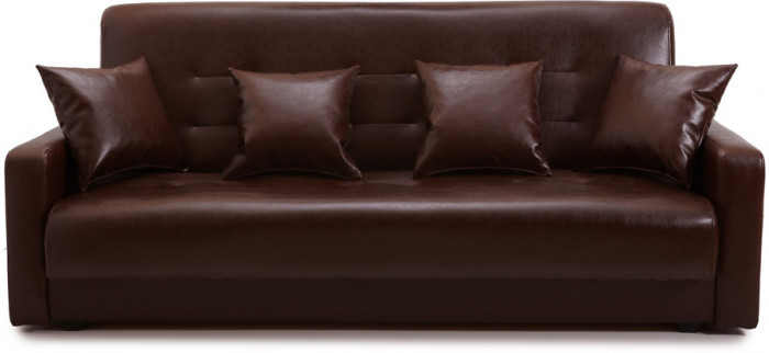 Диван-книжка Аккорд 120х190, экокожа коричневый