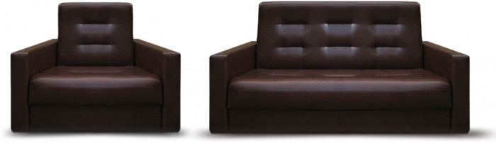 Диван-книжка Аккорд 120х190, экокожа коричневый