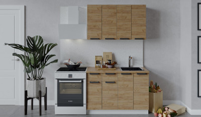 Кухня "Пасаденна" Комплектация 8 1,2 м белый/дуб вотан