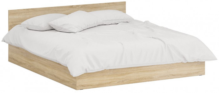 Кровать 1800 + Шкаф угловой Стандарт, цвет дуб сонома, ШхГхВ 183,5х203,5х70 + 81,2х81,2х200см., сп.м. 1800х2000 мм., без матраса, основание есть