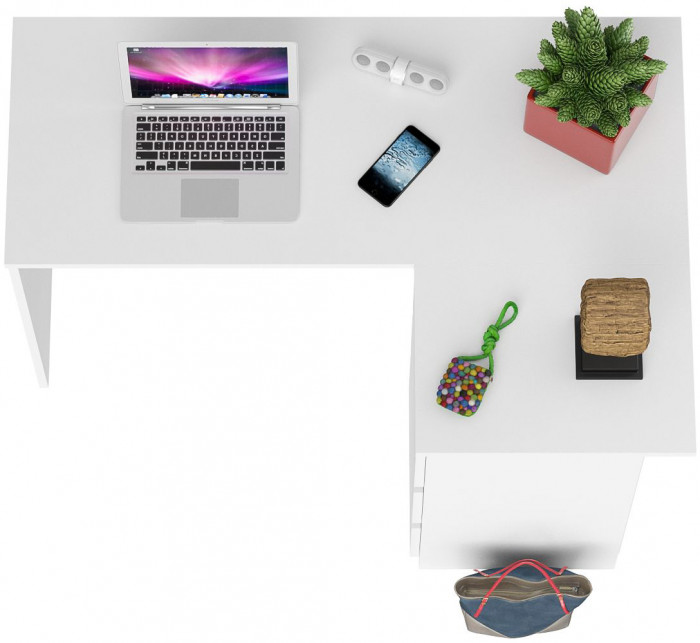 Мори компьютерный стол МС-16 правый, белый