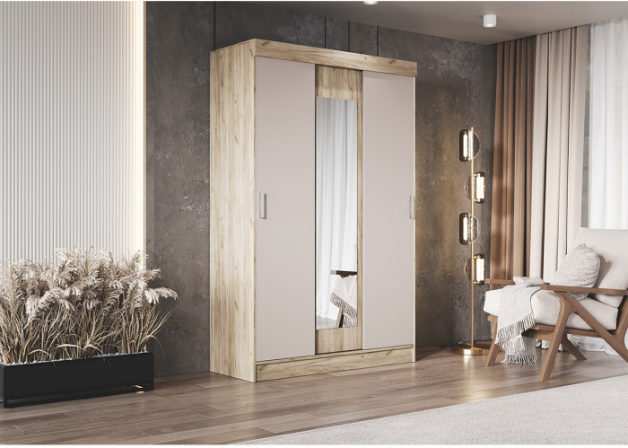 Шкаф-купе с антресолью , Крафт серый/Кашемир