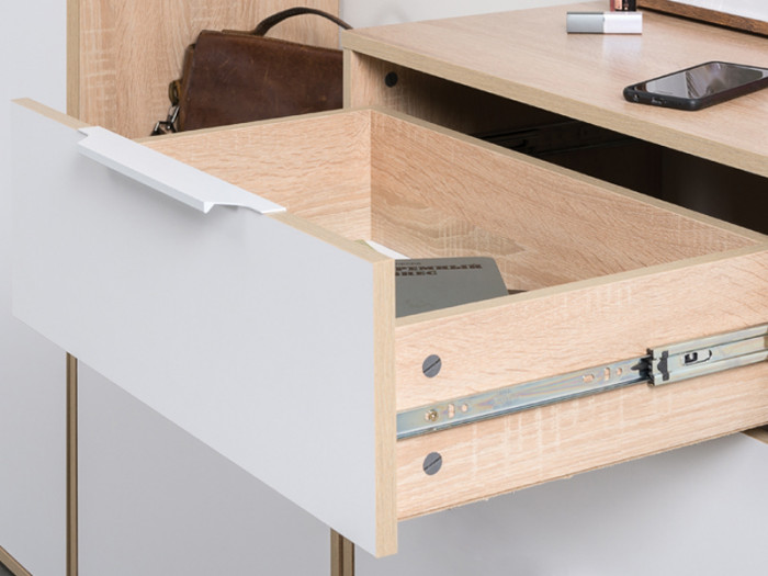 Куба Прихожая 6, обувница 13.113 + Вешалка 10.122, цвет дуб сонома/белый премиум, ШхГхВ 65х38,3х210,6 см.