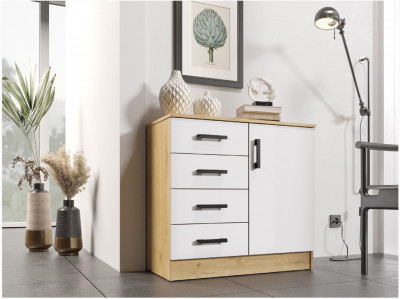 Комод К800-1Д, Вотан/Белый гладкий