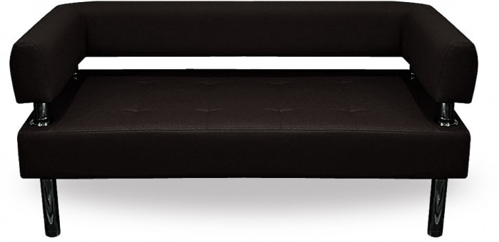 Диван Бизнес 120, экокожа, черный