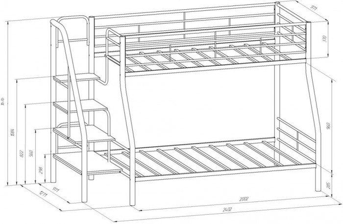 Двухъярусная кровать Толедо-1П (Слоновая кость)