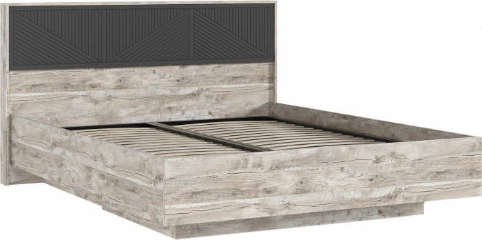 Сильвия Кровать парящая 1,6м (ортопед металл) Браш Графит/Дуб Юкон, Дуб Юкон