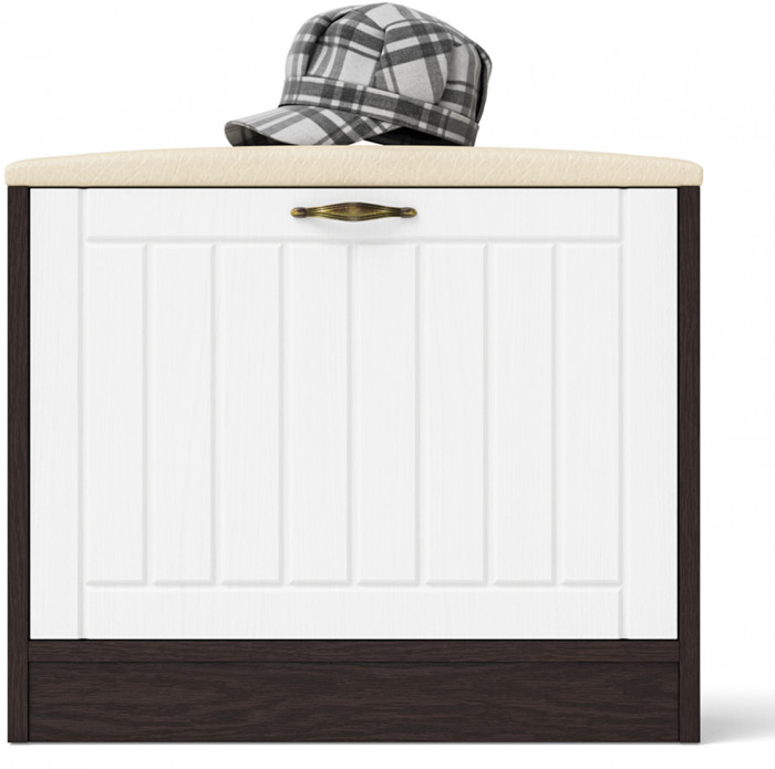 Прихожая П-6 Тумба, цвет венге/фасады МДФ белое дерево фрезеровка прованс, ШхГхВ 60х35х50 см.