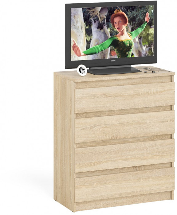 Мори Комод МК800.4, цвет дуб сонома, ШхГхВ 80,4х41х94 см.