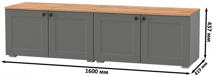 Остин 13.257 Тумба + 13.257 Тумба, серый графит/дуб крафт золотой