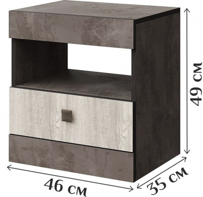 Тумба прикроватная "Лондон" - Дуб кентерберри/Сосна натуральная