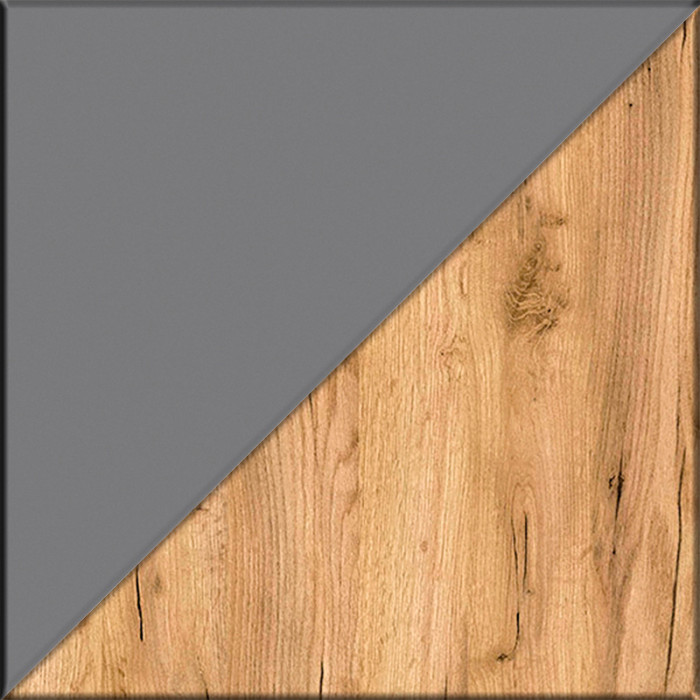 Октава Прихожая 36, цвет серый графит/дуб крафт золотой/фасады МДФ серый графит, ШхГхВ 258,6х35,4х197,6 см., универсальная сборка