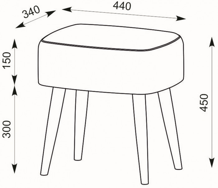 Банкетка 6-5135ТКШзел Полли, ткань зелёная