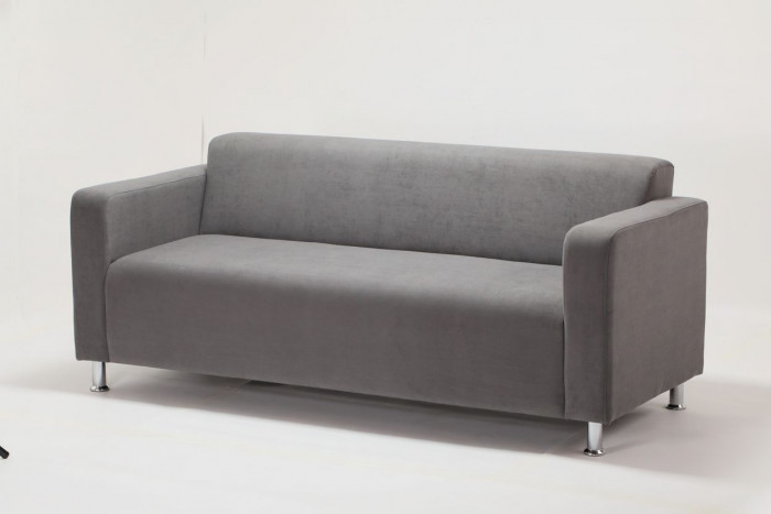 Диван прямой Томи, 180х78х75 см, велюр, серый графит