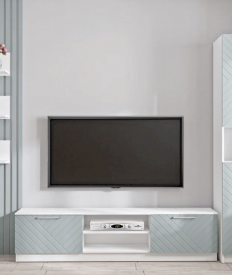 Тумба-2 под ТВ напольная "Иннэс-7", Белый/Монблан Р-826