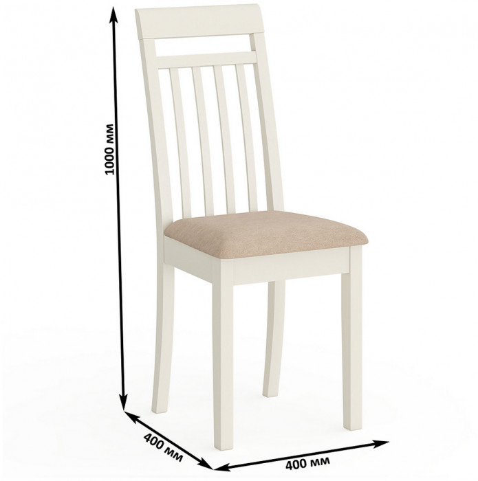 Два стула Мебель--24 Гольф-11 разборных, цвет слоновая кость, обивка ткань велюр бежевый 05, ШхГхВ 40х40х100 см., от пола до верха сиденья 47 см.