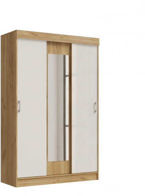 Бася Шкаф-купе, Дуб крафт/Белый Глянец