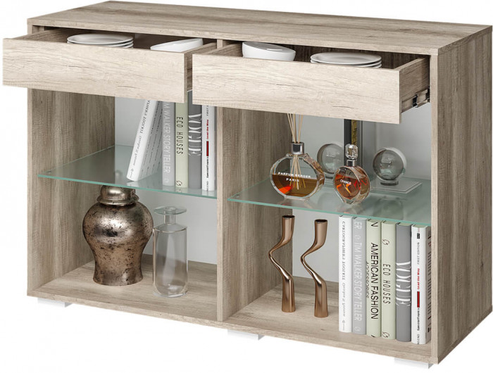 Спальня "Наоми" КМ-10 дуб каньон/белый глянец МF07