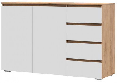 Хелен КМ 06 Комод 4 ящика (1502х958х460) белый/дуб крафт золото