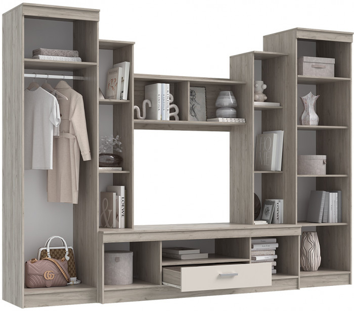 Гостиная Атлантида-6, Крафт серый/Кашемир