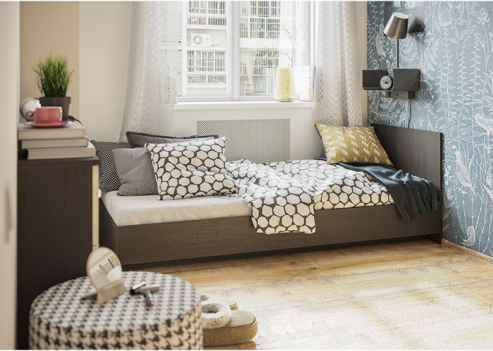 Кровать 80х200 с основанием ДСП Ронда КР-080, венге