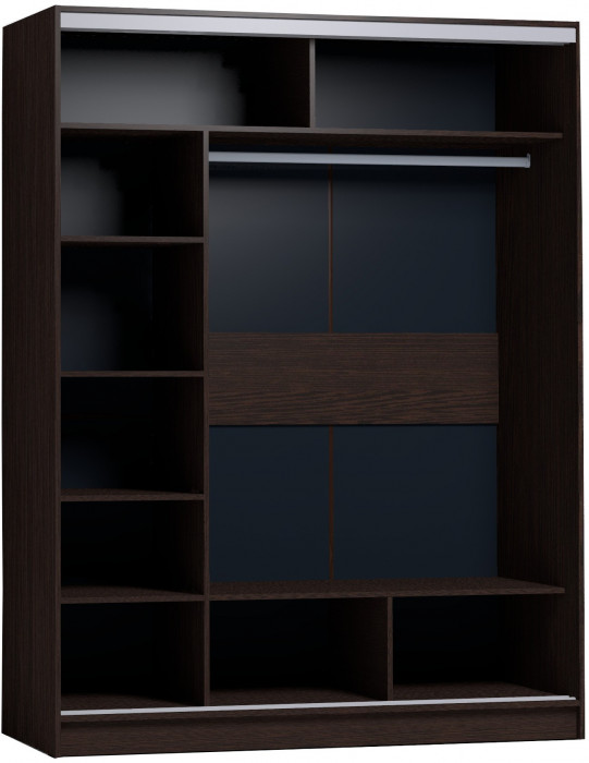 Шкаф-купе с зеркалом Стрике 1600 Венге