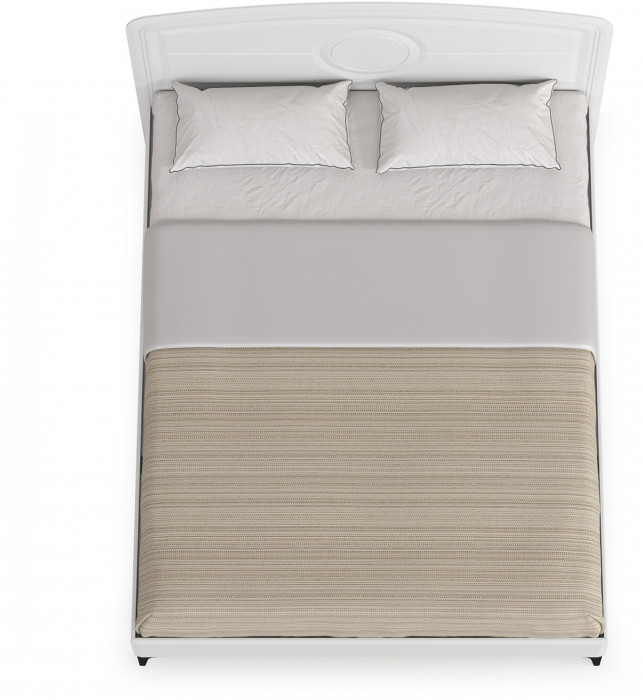 Валенсия Спальня 11.36.01 Кровать БЕЗ ортопеда, ЛДСП белый шагрень/МДФ белый шагрень