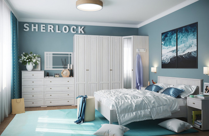 Кровать с ортопедическим основанием (металл) Шерлоск 44 120х200, ясень светлый