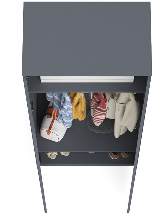 Мори Шкаф МШ800.1, цвет графит, ШхГхВ 80,4х50,4х209,6 см.