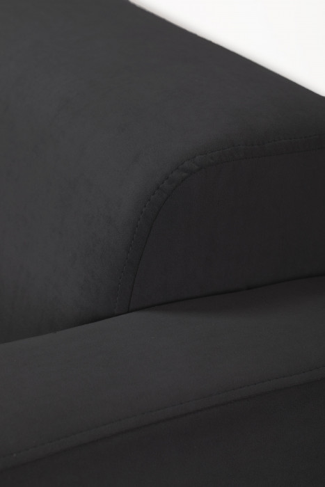 Диван прямой Томи, 200х78х75 см, велюр, черный