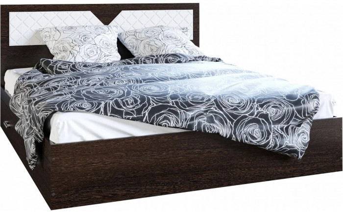 Николь Кровать 1400, Ясень Шимо/Лиственница темная