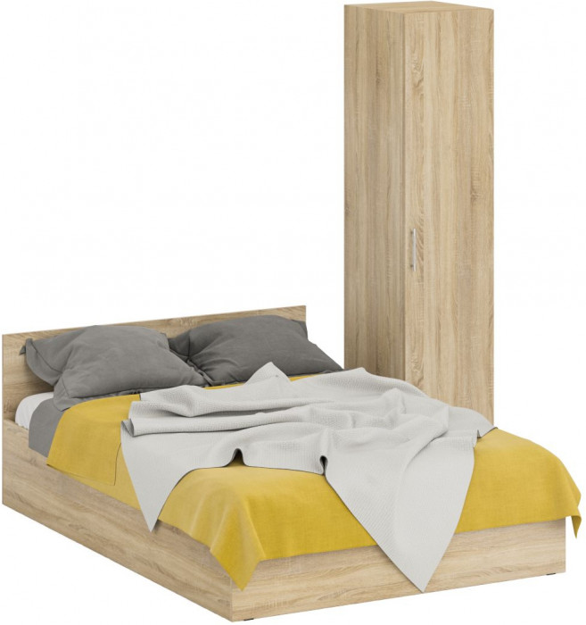 Кровать 1400 + Пенал Стандарт, дуб сонома