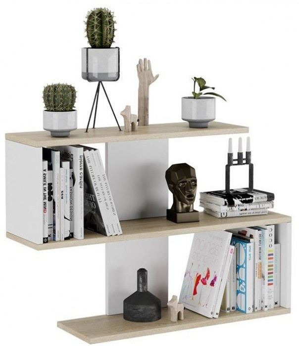 Даймонд Полка настенная Тип 1 (Дуб Сонома/Белый)